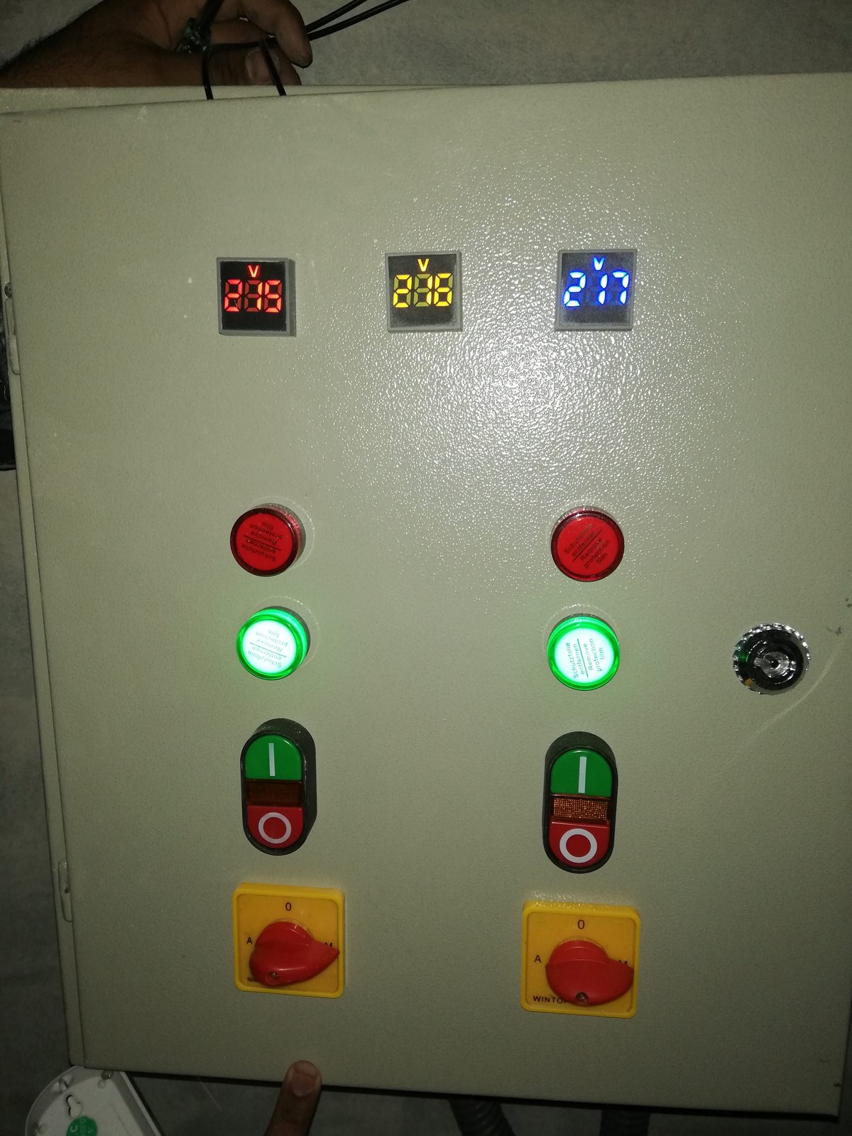 HVAC control panel with sensors